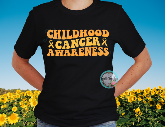 Childhood Cancer Awareness Retro Wavy - FUNDRAISER