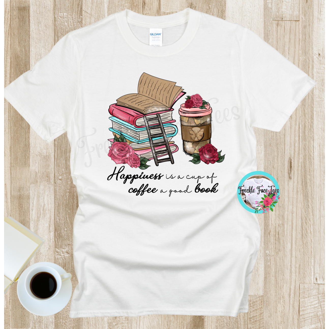 Happiness is a cup of coffee and a good book